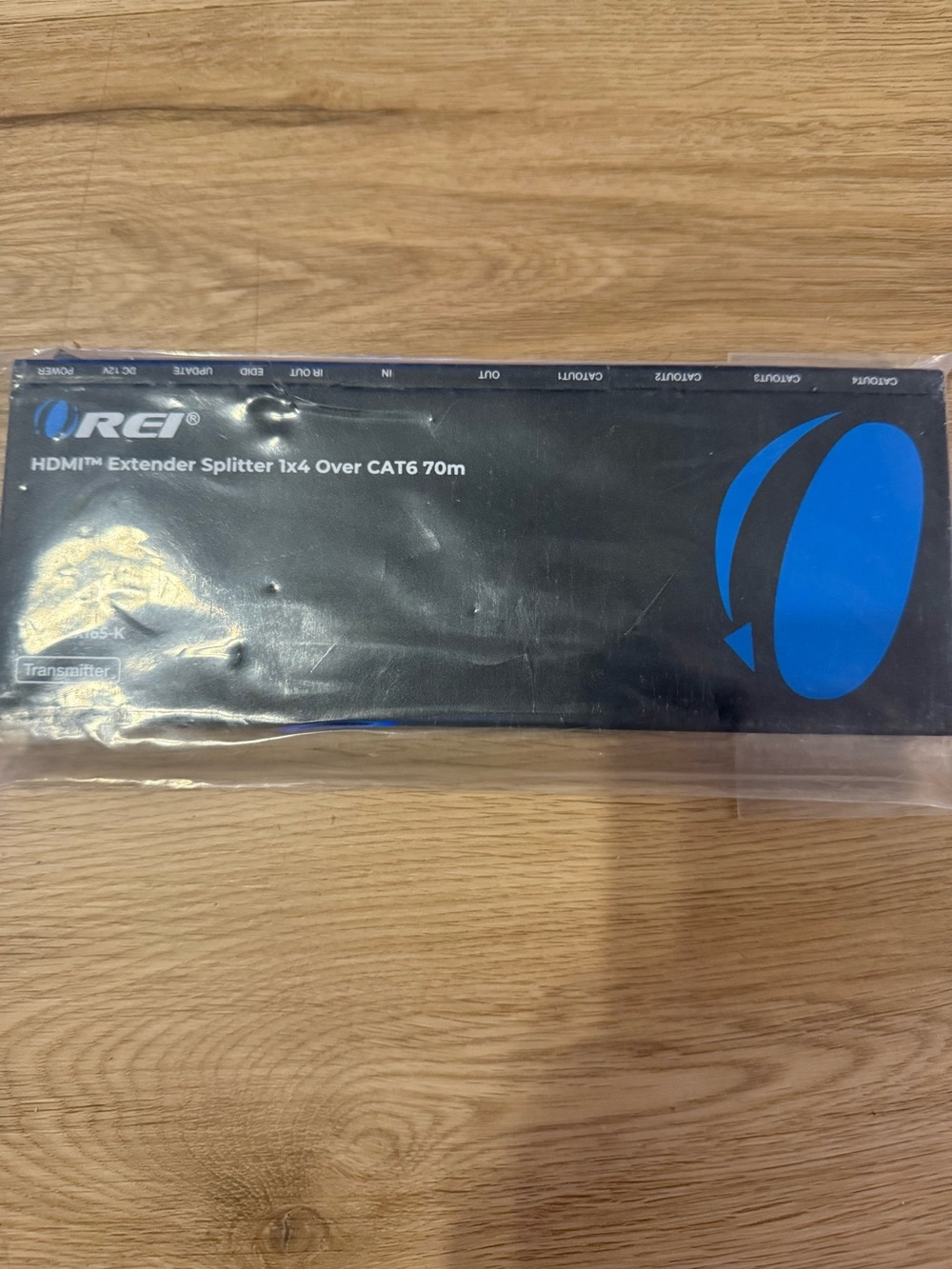 REI Black HDMI Extender Splitter with Blue Logo